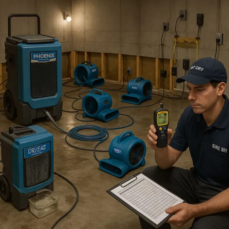 Structural Drying and Dehumidification process in Aberdeen, NC